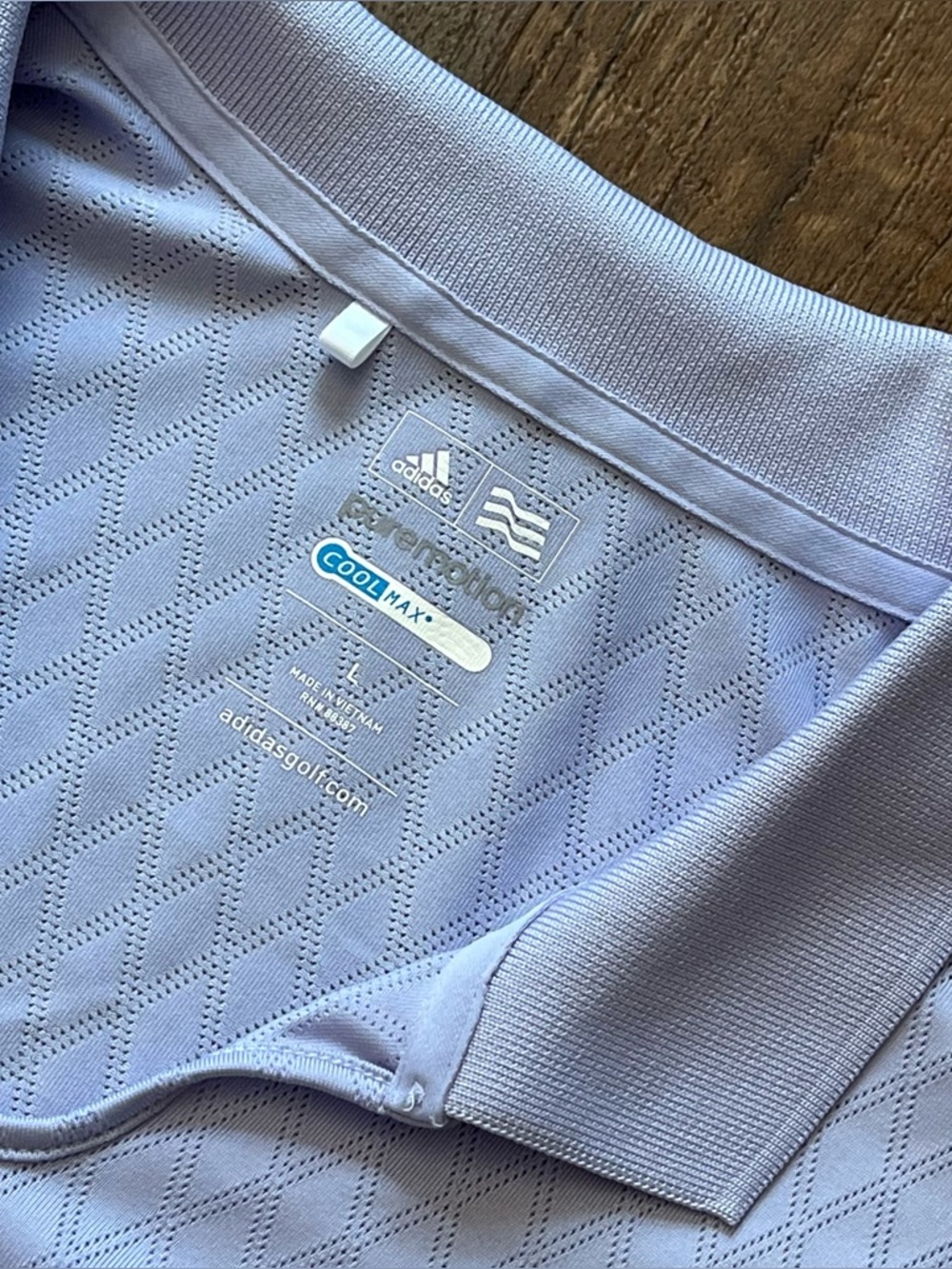 Adidas Womens Puremotion Golf cool max Lavender Polo Shirt Sz Large - Picture 2 of 5